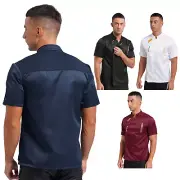 Mens Coat Professional Chef Cook Shirt Cosplay Uniform Restaurant Tops Classic