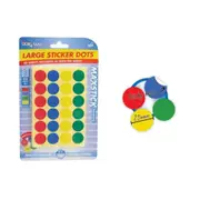 20 x Sheets Large Sticker Dots Red, Blue, Yellow and Green Assorted 20mm Dia