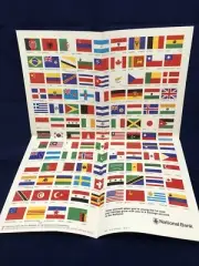 Vintage National Bank Flag Of The World. Circa.1970’s. Mint condition.