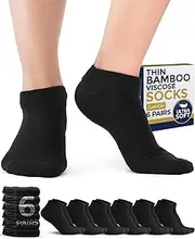[Pembrook] Viscose Bamboo Socks Mens and Women - 6 Pairs | Low Cut Thin Socks Women | Lightweight Thin Ankle Socks for Women