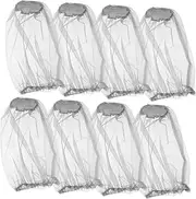 HANABASS 8pcs Outdoor Mosquito Hat Netting Wide Brim Fisherman's Cap for Hiking Jungle Protection Portable Bug Netting for Travel Grey