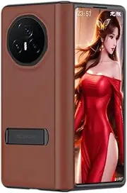 Leather Cell Phone Case for Honor Magic V3, Hinged Cover for Honor Magic V 3 Phone, Bracket, Mobile Phone Shell, Support Frame, Leather Holster -Red