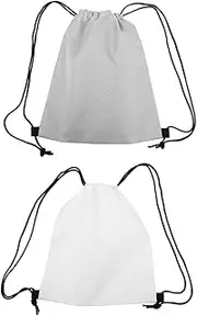 KITANDOVE 2Pcs Drawstring Backpack Convenient Storage Pouch for Outdoor Fitness Sports Hiking Camping and Gym Use Large Capacity Design Grey