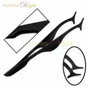 False Eyelash Extension Tweezers,Stainless Steel Fake Eyelash Applicator (Black)