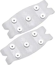 [SOESFOUFU] 2pcs Ice Cleats Non- Shoe for Boots Lightweight Ice Grippers Crampons for Stability and Traction for Walking Hiking Jogging and Activities