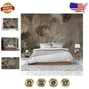 Elegant Turtle Backed Bamboo Plantain Leaf Wall Mural 103" x 69" - Silk Decor