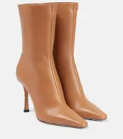 [Jimmy Choo] Jimmy Choo Agathe 100 leather ankle boots AU 9 beige