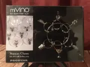 Brand New Set of 6 Mi Vino Stemware Charms Silver Martini, Lime, Shaker, & More