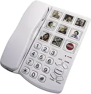 Picture Button Landline Phone for Seniors with Adjustable Volumes Big Button and Picture Corded Landline Phone