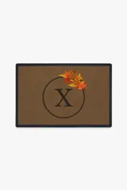 Harvest Leaves Monogram X Doormat