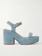 [Gabriela Hearst] Gabriela Hearst - Iman Suede Platform Sandals - Light blue - IT39 IT 39 Blue