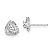 14k White Gold White Topaz Post Earrings