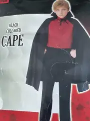Child Black Vampire Cape with Collar ~ Halloween Vampire, Magician 30" Long