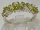 10k White Gold Natural Peridot & Opal Womens Eternity Ring - Sizes 4 to 12