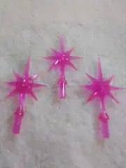 3 pack Small Pink Snowflake Stars For Ceramic Christmas Tree. Toppers