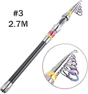 [VGEBY] Telescopic Fishing Rod Retractable Fishing Pole Rods Saltwater Carbon Fiber Portable Hard Fishing Pole (2.7M)