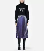CHRISTOPHER KANE metallic purple skirt pleated runway, $1299, XS, 0