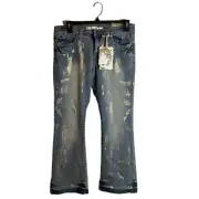 Crest The Collection Women's Gold Sequin Boot Cut Rare Jeans Size 13 / 14 NWT