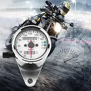 ElgnAura Motorcycle Handlebar Speedometer Indicator, Universal Motorcycle Odometer Digital Gauge with Signal Light and Backlight Accessories (Silver)