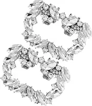 [Healvian] 1 pair Sparkling Rhinestone Shoe Clips for Women Elegant Decorative Charms for High Heels Flats Sandals for Weddings Special Occasions Versatile Shoe Accessories