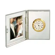 Natico Originals Silver Desk Clock And Photo Frame