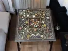 30" Square Black Marble Sofa Coffee Table Semi Precious Stone Pietra Dura Decors