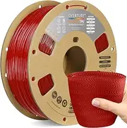 OVERTURE TPU High Speed Filament 1.75mm Flexible 95A TPU Roll, 3D Printer Filament,Dimensional Accuracy +/- 0.02 mm, Fit Most FDM Printer (HS TPU Translucent Red)