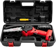 2023 Upgraded Mini Chainsaw, 4 Inch Cordless Handheld Electric Chainsaw, Portable Small Chainsaw with Safety Lock for Tree Pruning Branches Wood Cutting
