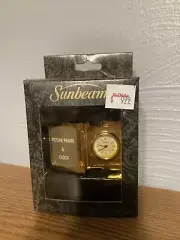 Gold book with picture frame mini clock by Sunbeam