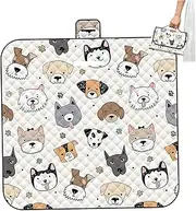Picnic Blanket 59x79 Foldable Cartoon Animal Pattern Camping Blanket with Tote Water & Oil Proof Skin Friendly Machine Washable Outdoor Accessories-