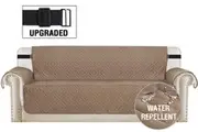 Couch Cover Water Repellent Cotton Finishing Quilted Furniture Sofa Protector Cover Pet Friendly, Multi Size 1/2/3/4 Seater and Recliner, Taupe/Beige