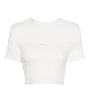 [SHUSHU/TONG] Stereo Rose Embellished Cropped Tee
