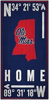 NCAA Mississippi Old Miss Rebels Unisex Ole Miss Coordinate Sign, Team Color, 6 x 12