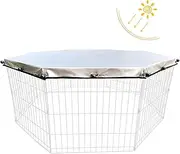 Dog Playpen Cover | Dog Playpen Cover with Sun & Rain Resistant Top | Escape Shield Protector & Sun Visor Protector Pet Playpen Cover for Dog Playpen 8