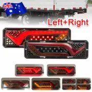 2X 57 LED Tail Lights Sequential Indicator Trailer Ute Caravan Truck Stop 12V