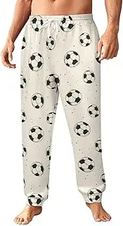 [Generic] Men's Sweatpants, Minimal Monochrome Football Art-78, Polyester Joggers, Sweatpants Jogging Pants for Workout Running