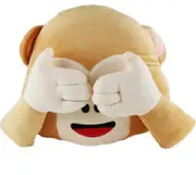 Wwxx Emoji Monkey Plush Toys Throw Pillow Cushion Monkey Covering Mouth Xmas Gift [XH]