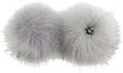 DIY Poms Ball Soft and Comfortable Faux Fur Pom for Hats and Scarves Delicate Arts and Crafts Plush Large Pom Pom Ball , Light Grey