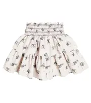 [C'era Una Volta] C'era Una Volta Akiko floral ruffled skirt cotton Y 10 blue