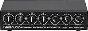 Labymos 4-Channel Microphone Mixer Support Stereo Output Mini o Mixer with Reverb Treble and Bass Adjustment