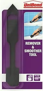 UniBond Sealant Remover and Smoother Tool, Easy-to-Use Sealant Finishing Tool, 2-in-1 Plastic Sealant Tool for Smoothing, Silicone Remover Tool, Black