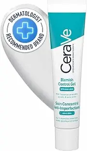 CeraVe Blemish Control Gel 40ml, For Blackheads, Acne- & Blemish-Prone Skin, Niacinamide + Alpha hydroxy acids (AHA) Gycolic Acid & Lactic Acids + Beta-Hydroxy Acid (BHA) Salicylic Acid + Ceramides