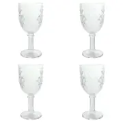 4x Stemmed Bee 17cm Red Wine Glass Drinking Goblet/Cocktail Glassware Cup Clear