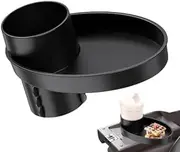Baby Car Seat Snack Tray, Portable Baby Cup Holder Plate, Toddler Car Seat Cup Holder Food Tray with Expandable Base, Cup Holder Tray for Car Seats, 360° Rotatable Car Seat Tray for Kids