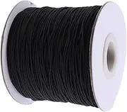 Gadpiparty Elastic Cord Beading Threads Stretch String Fabric Crafting Cords for Jewelry Making Black for DIY Bracelets and Necklaces