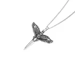 Silver Oxidised Eagle & Dagger Pendant