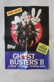 1989 TOPPS GHOST BUSTERS II TRADING CARD STORE DISPLAY POSTER 10 X 14