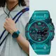 CASIO 卡西歐 G-SHOCK 藍牙連線 碳纖維核心防護雙顯手錶-土耳其藍 GA-B001G-2A