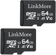 LinkMore XV11 64GB (2 pack) MicroSD Flash Memory Card, Micro SDXC Card, A1, UHS-I, U1, V10, Class 10 Compatible, Read Speed Up to 95 MB/s, SD Adapter Included