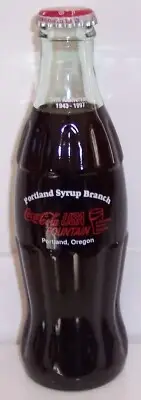 Coca-Cola Portland Syrup Branch USA Fountain Coke Bottle Oregon 54th Anniv 1997
